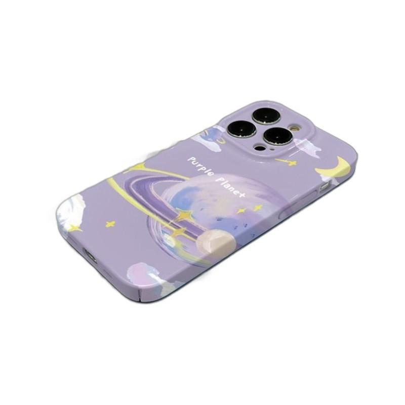 Applicable to Apple 11promax mobile phone case iPhone11 film hard case romantic purple 11 planet mobile phone case