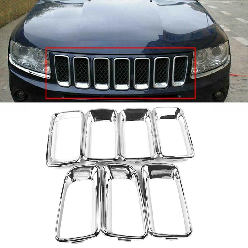 7PCS Front Grille Cover Grill Ring Erts Frame Trims Kit 68109865AA for Jeep Compass 2011 2012 2013 2014 2015 2016