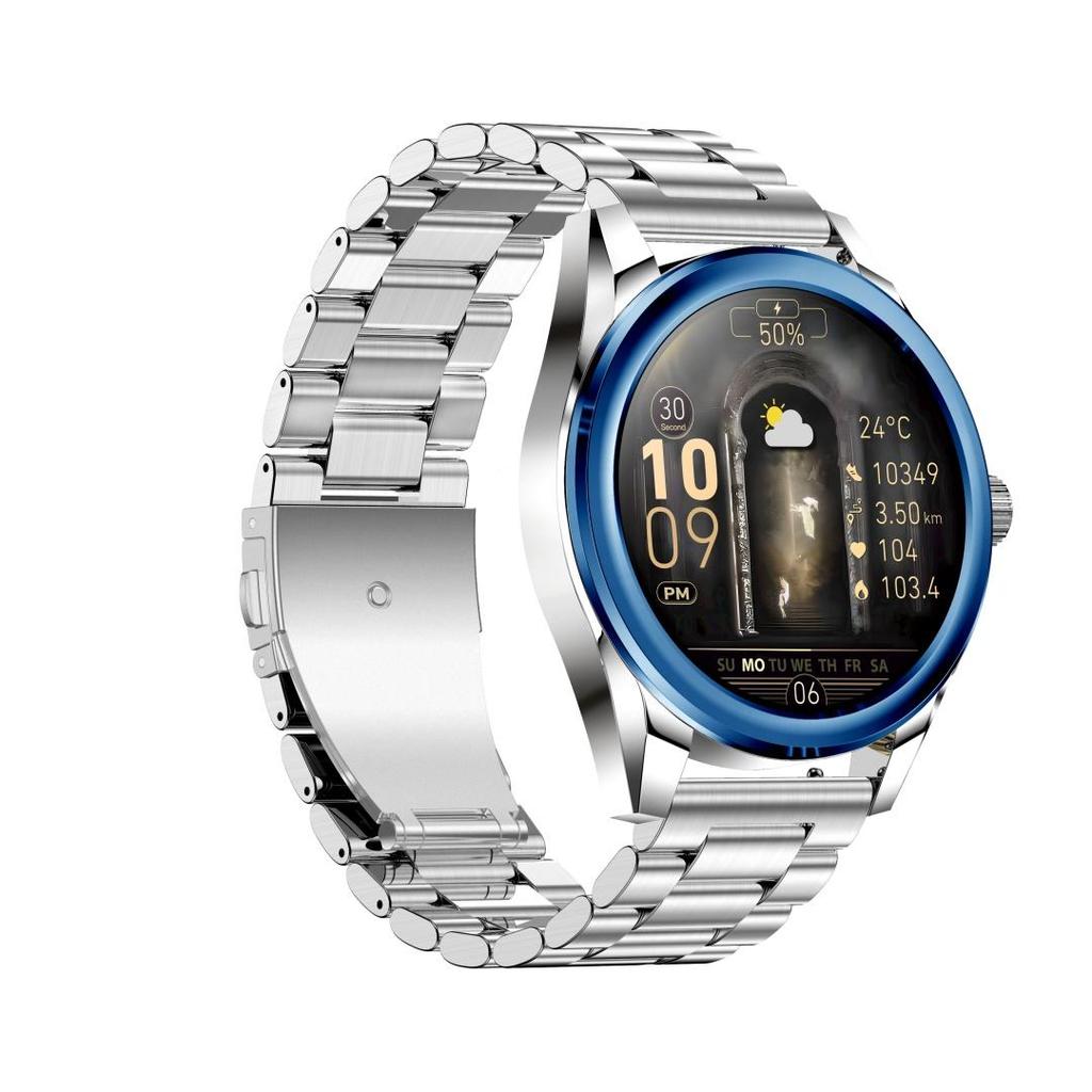 Rainbuvvy KC83 Bluetooth Çağrı Akıllı Saat 1.43 inç Yuvarlak Ekran JL7013A6 Android 1ATM Su Geçirmez Saat 450mAh Çoklu Dil Kalp Atış Hızı Desteği