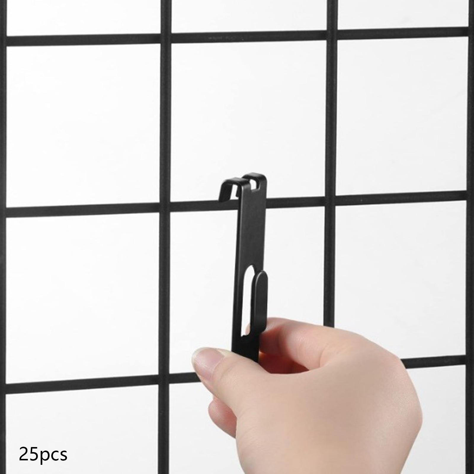 

Metal Hooks for Grid Panel Organization - Pack of 25 чорний