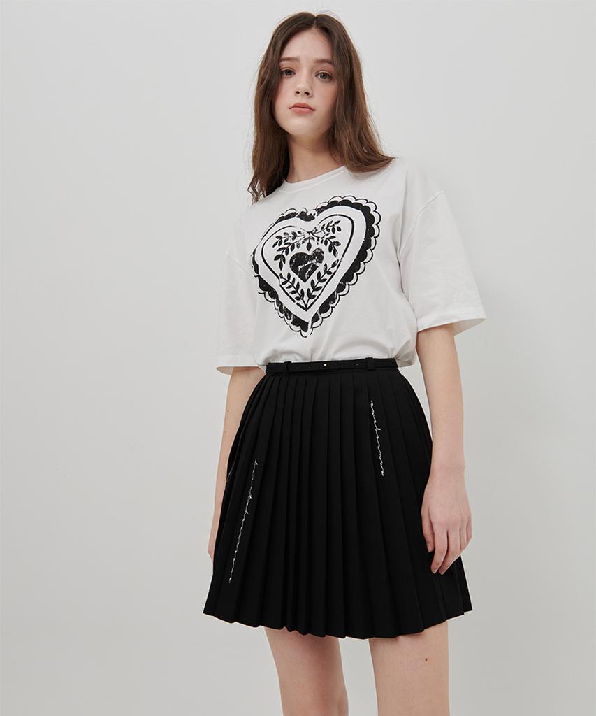 Eoboneoseu Heart Print T-Shirt [White]