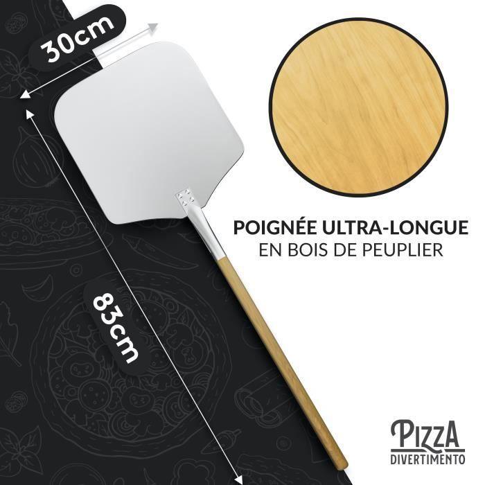 Pizza Divertimento Pelle à pizza [83 cm] - Pelle à pizza inoxydable - Aluminium inoxydable - Filetage pratique et solide