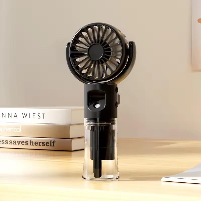 USB Rechargeable Battery Powered Mini Handheld Water Mist Fan 4 Speed Nano Sprayer Outdoor Use Office Fan Factory USB