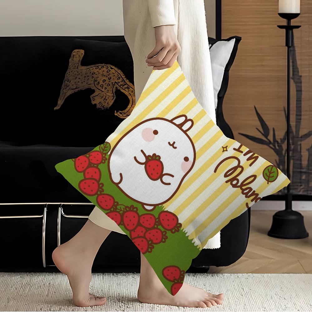 Korean Cute M-Molanges Rabbit Pillow Cover for Bedroom Room and Living Room Sofa Decorative Cushion Cover