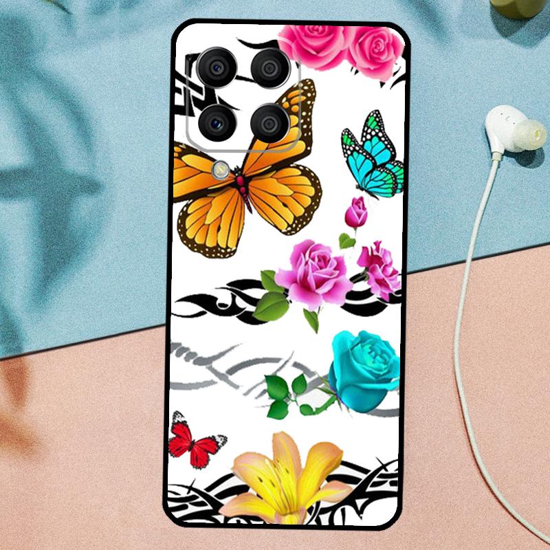 Butterfly Flower For Samsung Galaxy M31 M11 M23 M12 M13 M14 M15 M35 M55 M34 M54 M33 M53 M32 M52 M06 M16 Case