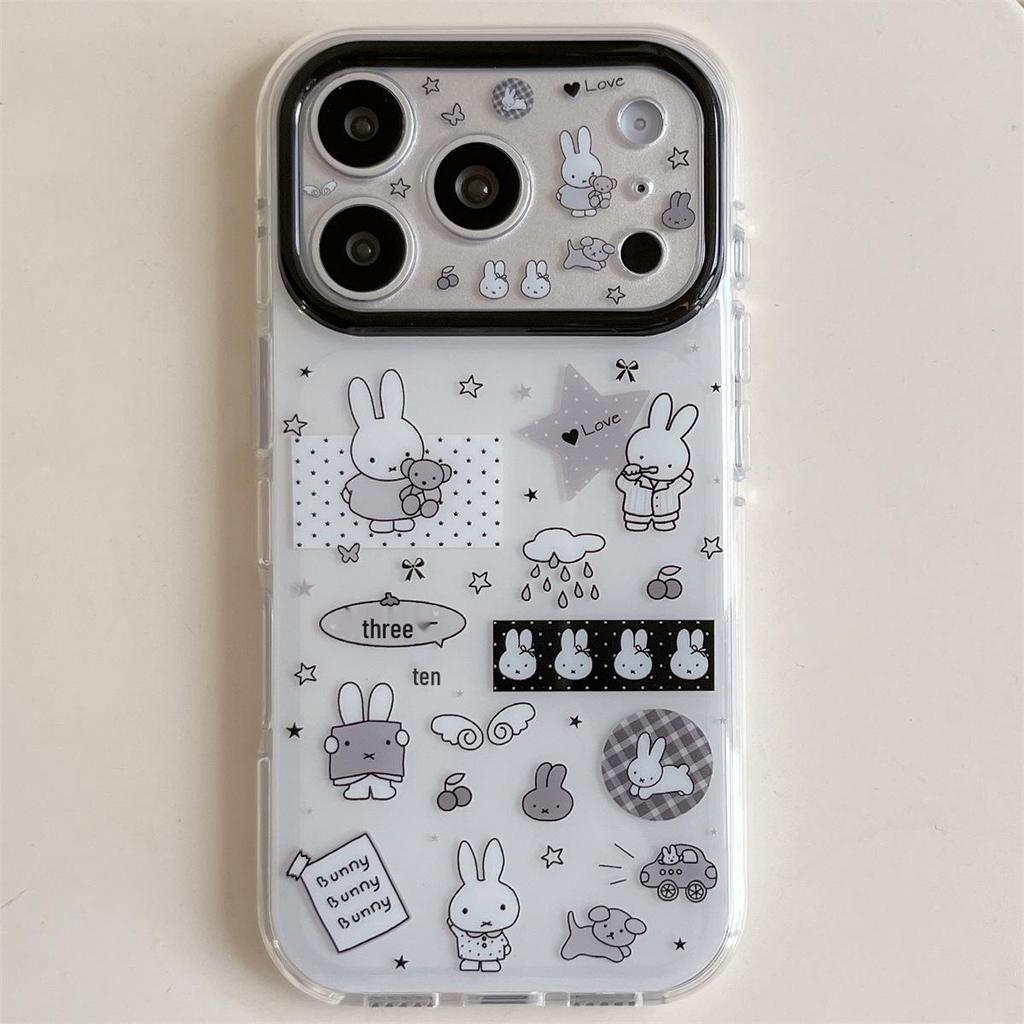 Double Layer Cute Rabbit iPhone 17/16/15 Pro Max Case - Anti-Fall, Compatible with iPhone 14/13