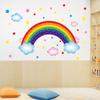 Rainbow Colors Self-Adhesive Wall Decals for Kids Bedroom, Nursery, Reading Corner Decor, Removable and Waterproof