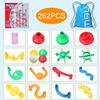 UQTOO Beads Coaster 265-Piece Educational Toy Marble Run Construction Set DIY Building Blocks for Boys and Girls