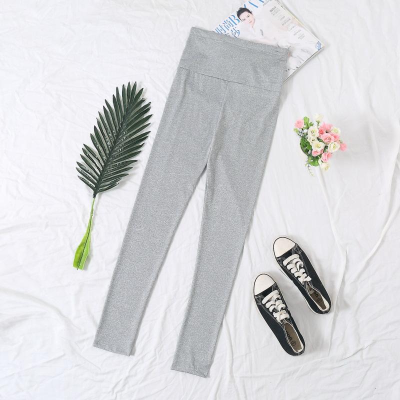 Adjustable Solid Color Maternity Leggings for Spring and Autumn