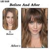 LISI HAIR Synthetic Straight Hair With Bangs 2 Clips In Hair Extensions Fake Fringe False Hairpiece For Women Wear