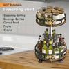 3-Tier Metal Rotating Organizer Spice Rack Seasonings Cans For Kitchen Accessories 360-Degree Non-Skid Carbon Steel Storage Tray