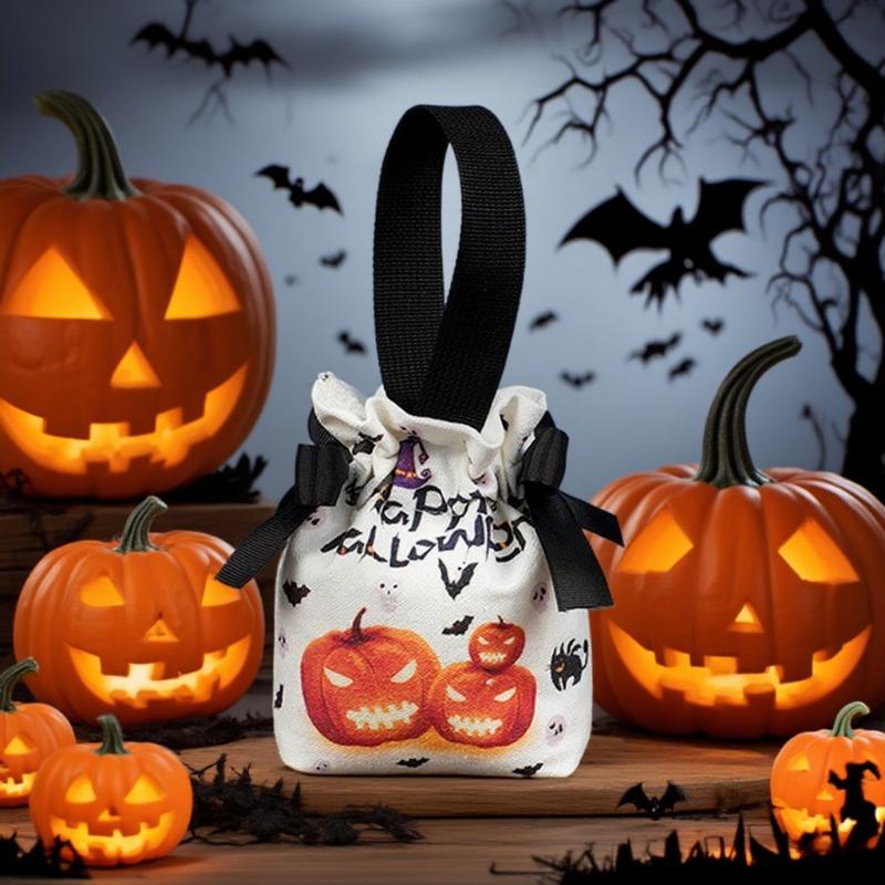 

Halloween gift bag children s pumpkin tote bag canvas gift packaging sugar bag props kindergarten souvenir 15 * 16 * 5cm