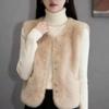 Korean Style Elegant Sleeveless Faux Rabbit Fur Thick Warm Vest