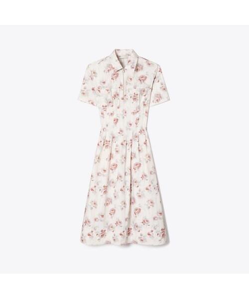 Tolibeochi Poplin Pleated Waist Dress - Pink Rose