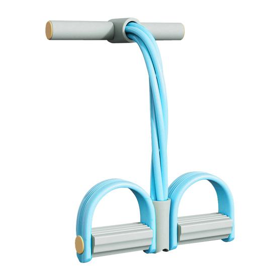 4-Tube Pedal Resistance Band with Handle Multifunction Tension Rope Yoga Sit-up Training Pedal Puller Body Stretching Trainer