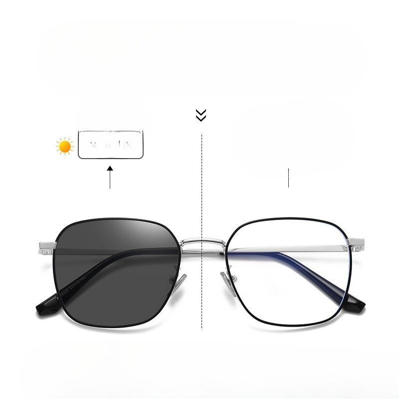 Trendy Plain Glasses For Men Computer Fashion Eyewear Photochromic Anti Blue Light Eyeglass Frame