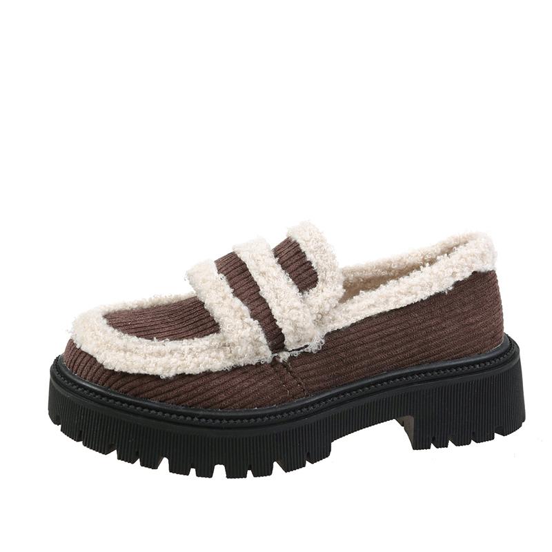 

Fashion Winter New Wool Lining Casual Shoes Ladies Fashion Explosions Rhinestone Decoration Warm Plush Anti-slip Muffin Low-cut Shoes. 35