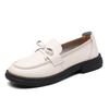 Genuine Leather Loafers for Women In FallSeason and ColdSeason BrandNew Style Bows for Women with Versatile Flat Heel Lazy FootPairs for One Foot