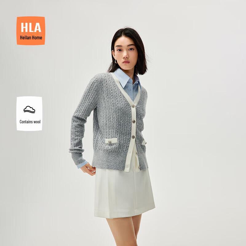 

HLA Women s V-Neck Wool Blend Knitted Cardigan XL