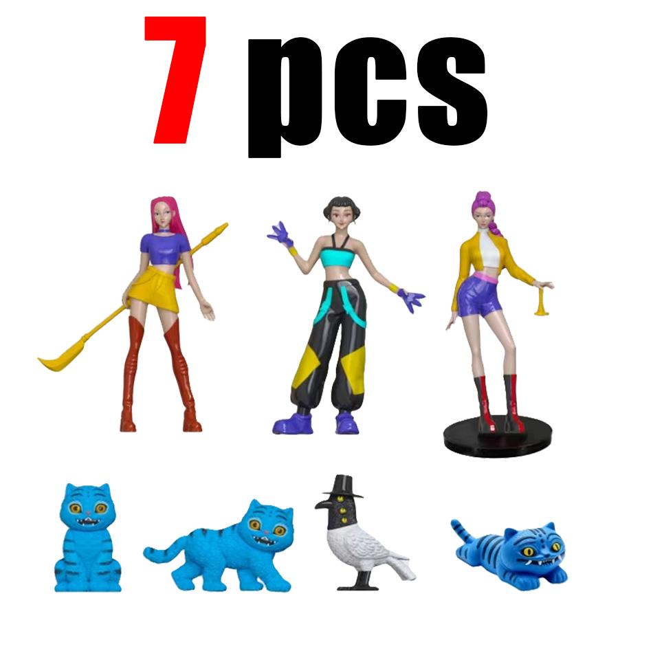 Demon Hunters Action Figure Set Collectible Stuffed Toys Derpy Tiger Rumi Mira Zoey Sussy Dolls - 5/7/12pcs Gift for Fans