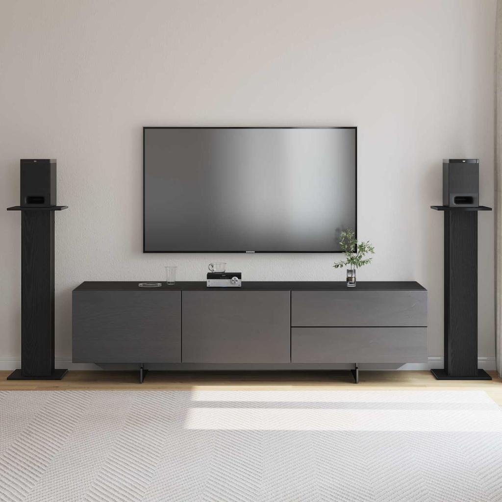 Speaker Stands 2 pcs Black Oak Effect 30 x 30 x 95 cm