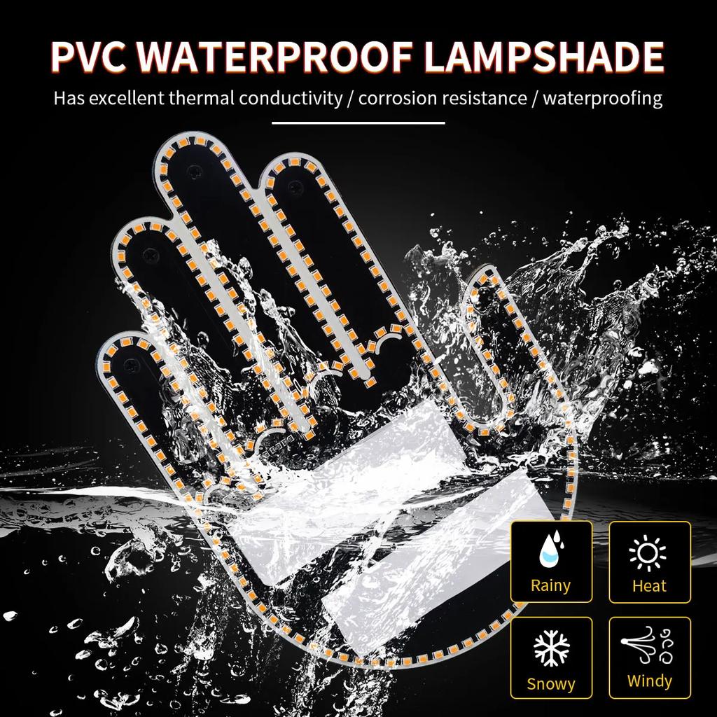 1pc Car Finger Light with Remote, Road Rage Signs Middle Finger Gesture Light,Auto Amber Middle Finger Warning Brake Light