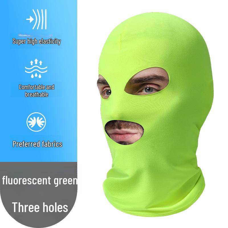 

Спортивная маска Ice Silk Sunshade Mask: Быстросохнущая, однотонная, трехдырочная балаклава для езды на велосипеде One Size