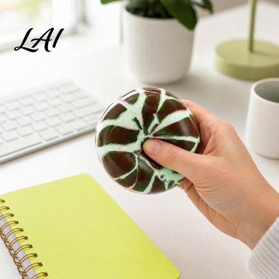 Stress Reducing Ball Toy, Wax Cracking Squeeze Toy Crispy Fidget Anxiety Relief Hand Exercise