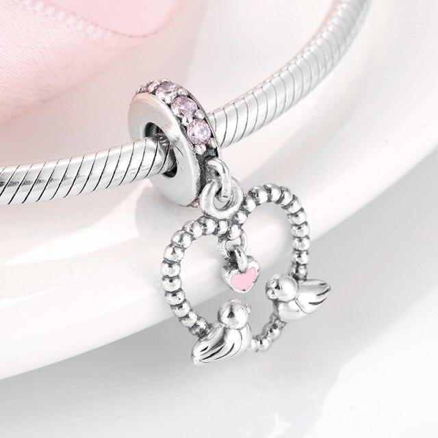 925 Sterling Silver Bead Openwork Sweet Hearts Crown Charms Beads Fit Jiuhao Bracelets Bangles Diy Womens Jewelry