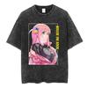 Vintage Gewaschenes Locker geschnittenes Hip Hop Streetwear T-Shirt für Herren & Damen, Anime Bocchi The Rock Hitori Gotoh Grafikdruck