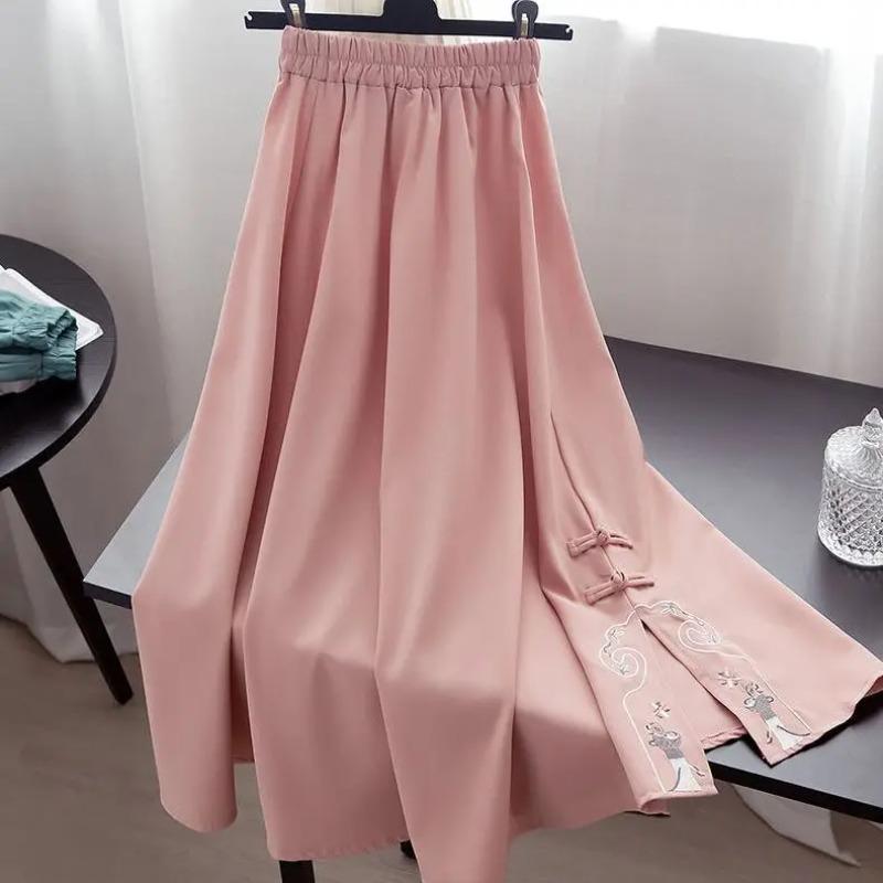 Elegant Hanfu Women's Summer New Butterfly Sweet Chinese Suit Embroidered Suit Hanfu Blouse Skirt Two Piece Set