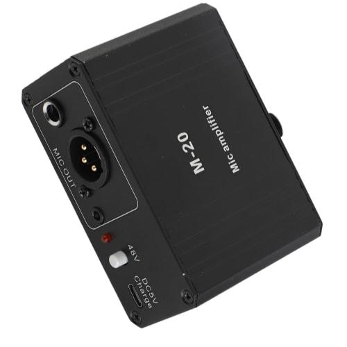 High Gain Microphone Preamp with 48V Phantom Power, XLR Output, and Low Noise for Dynamic and Condenser Microphones