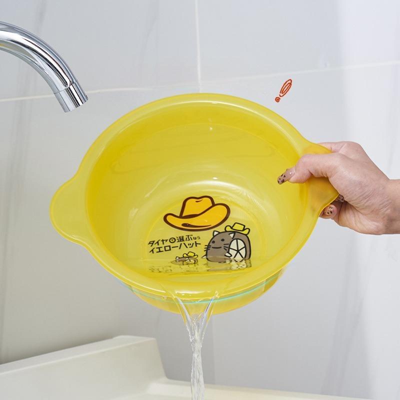 Double-ear Small Baby Basin, Food-grade Thickened Plastic Children s Face Basin, Cute Water Basin for Food Preparation жёлтый