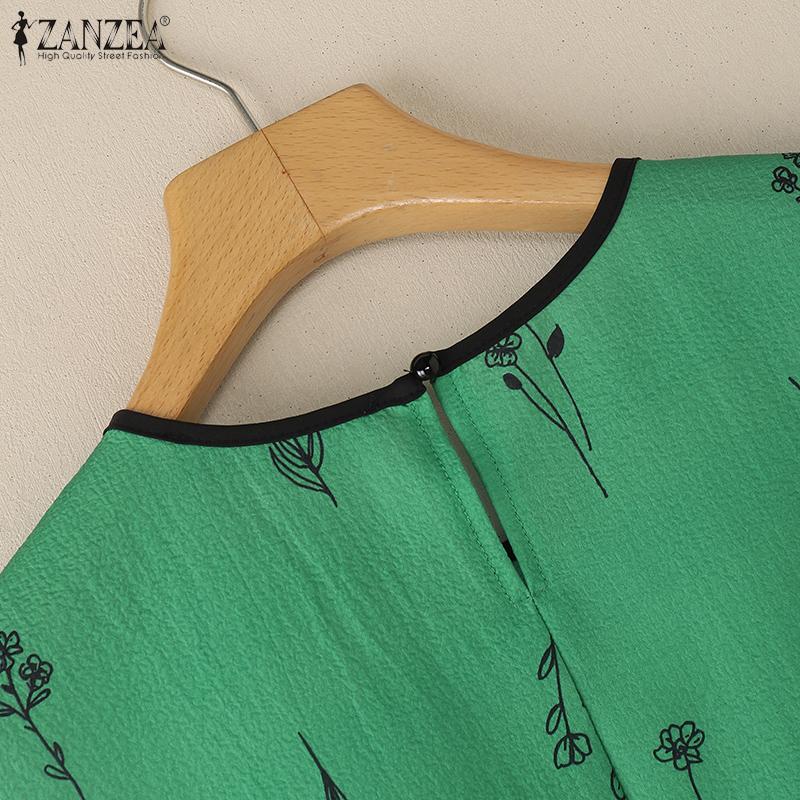 ZANZEA Women Print Casual Round Neck Summer Sleeveless Tank Tops