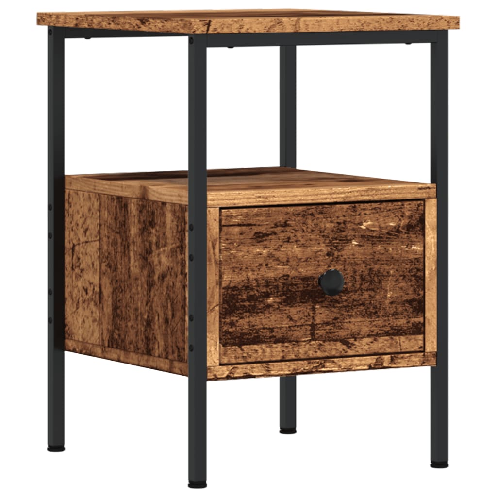 Nightstand with Rustic Wood Look 34 X 36 X 50 Cm Engineered Wood