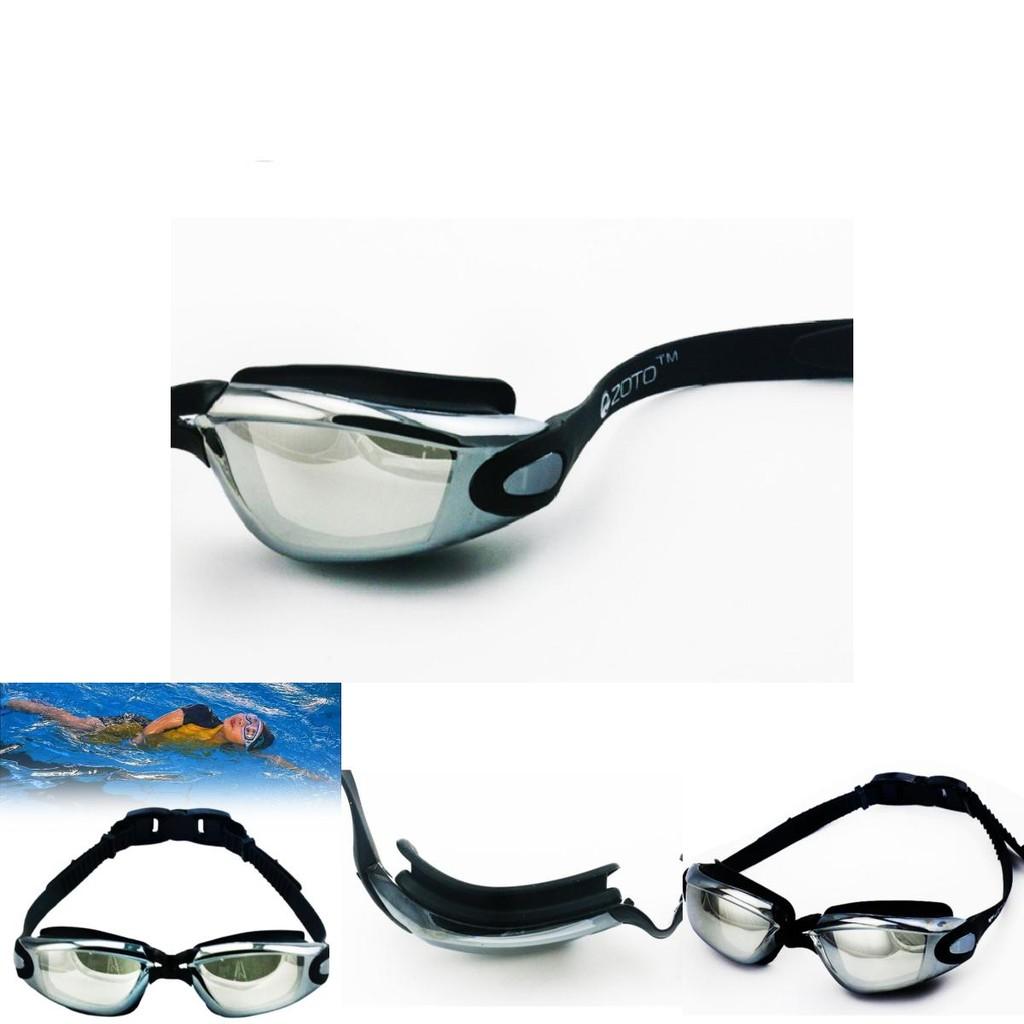 Waterproof Adult Swimming Glasses With Electroplated Clear Lenses And Silicone Strap