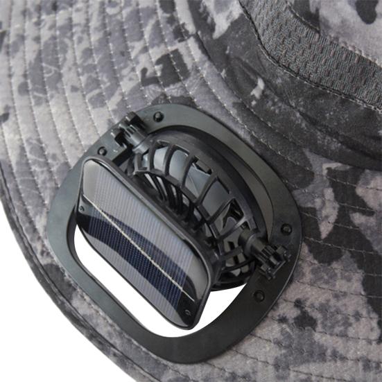 Cooling Fan Hat Clip-on Air Cooler Fan Strong Airflow Low Noise Mini Size Rechargeable Outdoor Wide Brim Hat Solar Fan