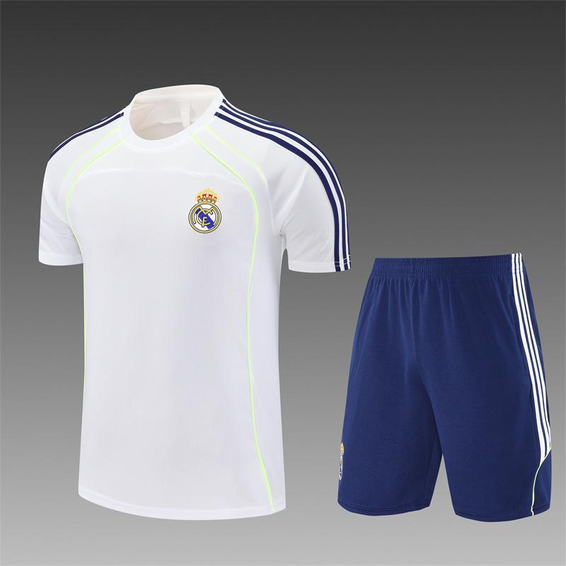 2426 Maglia Real Madrid Manica Lunga Mezza Zip Maglia da Allenamento Calcio Pre-Partita Maglia da Gara Tuta Adulto Manica Corta Bambino