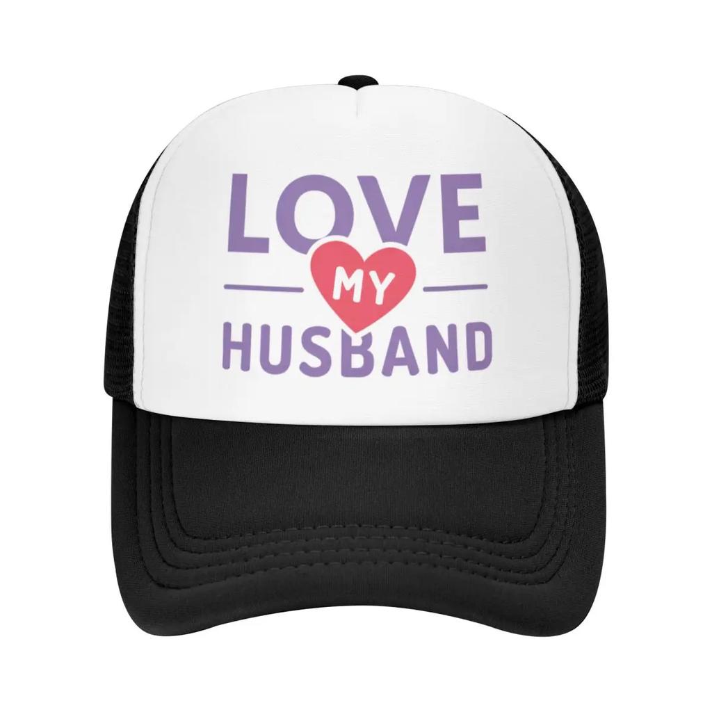 Custom I Love My Husband Baseball Cap Hip Hop Women Unisexs Adjustable Trucker Hat Autumn Personalized Dad Hat