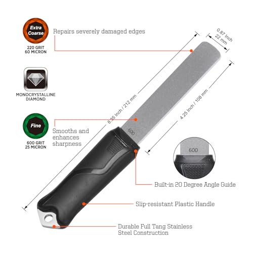 SHARPAL 120N Stick Type Knife Sharpener Double-Sided Diamond Whetstone Diamond Sharpener Ax Whetstone Coarse Sharpening Fine Sharpening Rough