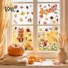 Removable Maple Leaf Decals 9 Sheets Fall Woodland Animals Window Clings, Autumn Pumpkin Autumnal Home Holiday Accents Squirrel Fox Rabbit Glass