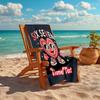 1PC Custom Name Heart Glasses Text Beach Towel Highly Absorbent And Sand-Resistant Towel for Swimming, Pool, Yoga, And Travel Lightweight