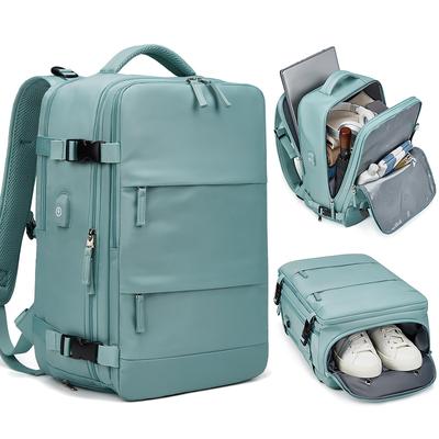 Women Laptop Backpack 15.6inch Teenage USB Charging Independent Shoe Bag Travel Outdoor Backpack