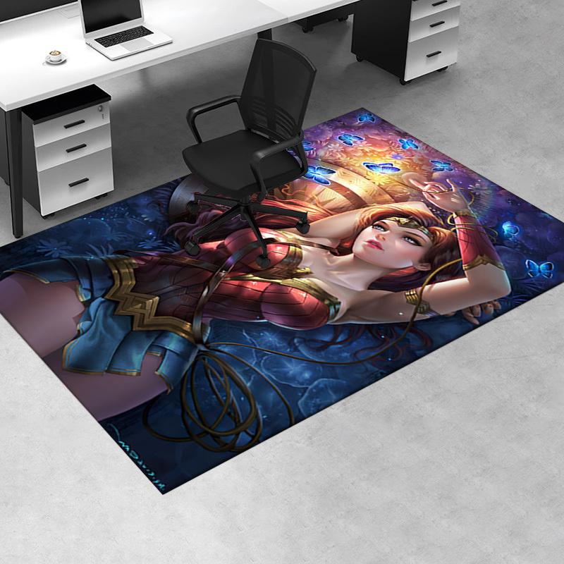 

Wonder Woman Art Print Poster - Fantasy Superhero Decor Office Mat Home Decor Office Desk Chair Rugs Chair Carpet for office Chair Mat Gift 60cm by 90cm