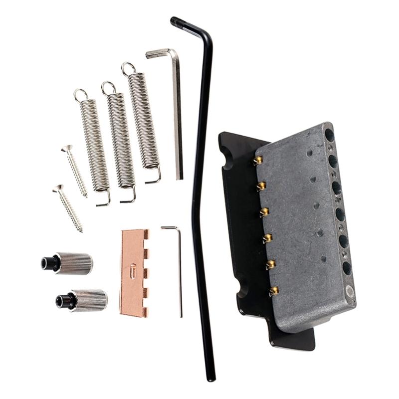 Professional 2 Point Tremolo System Metal Texture for Electric Guitars with Roller Saddles and Installation Hardware