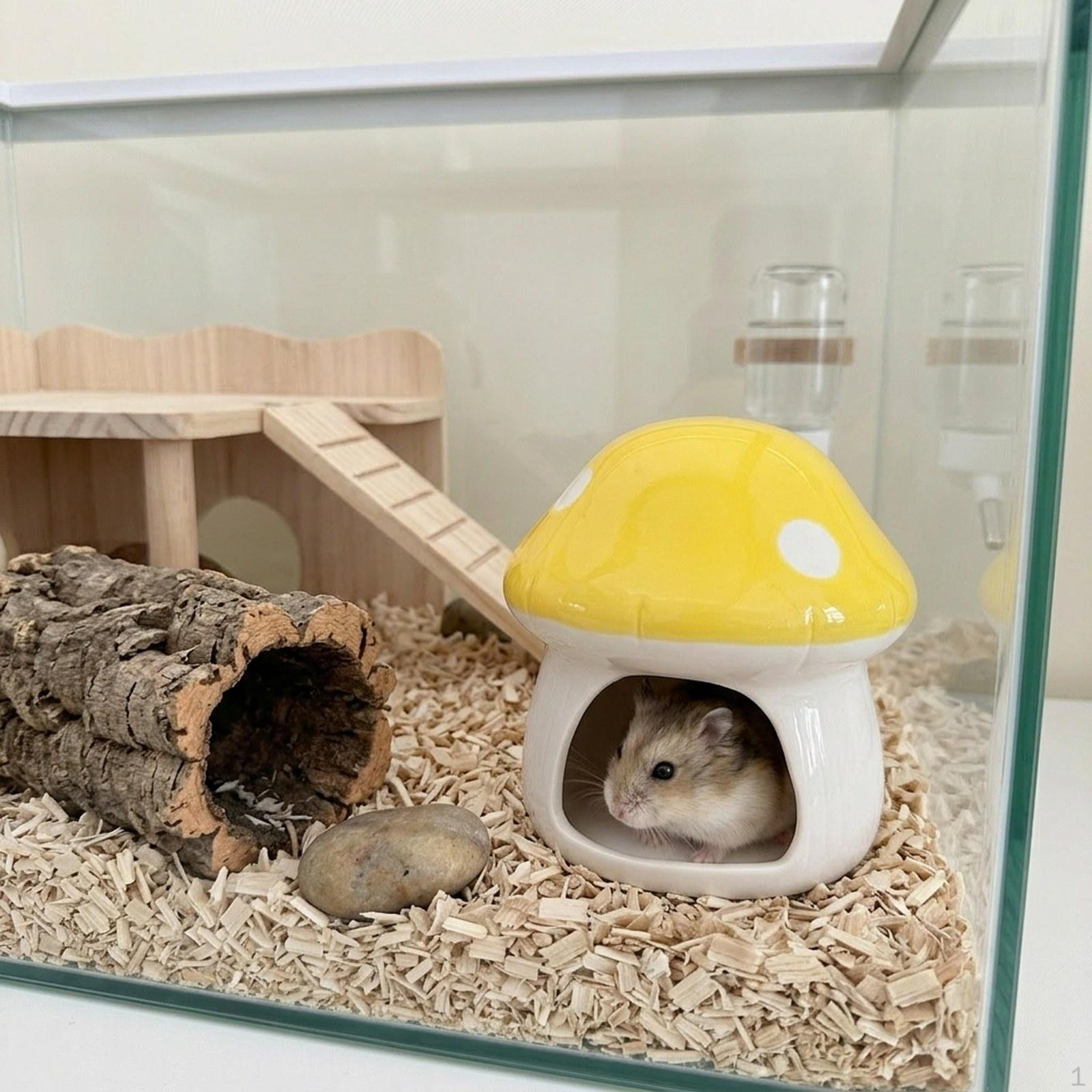 

Ceramic Cave-style Multifunctional Habitat for Hamsters, Suitable Hedgehogs, Dwarf жёлтый