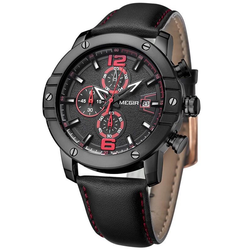 Men'S Watch, Multifunctional Timing Waterproof Calendar Men'S Quartz Watch 2046G