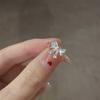 Arrived Romantic Lovely White Bowknot Rings Female With Shiny Bow Ring For Women Adjustable Ring Sweet Girly Heart Ring