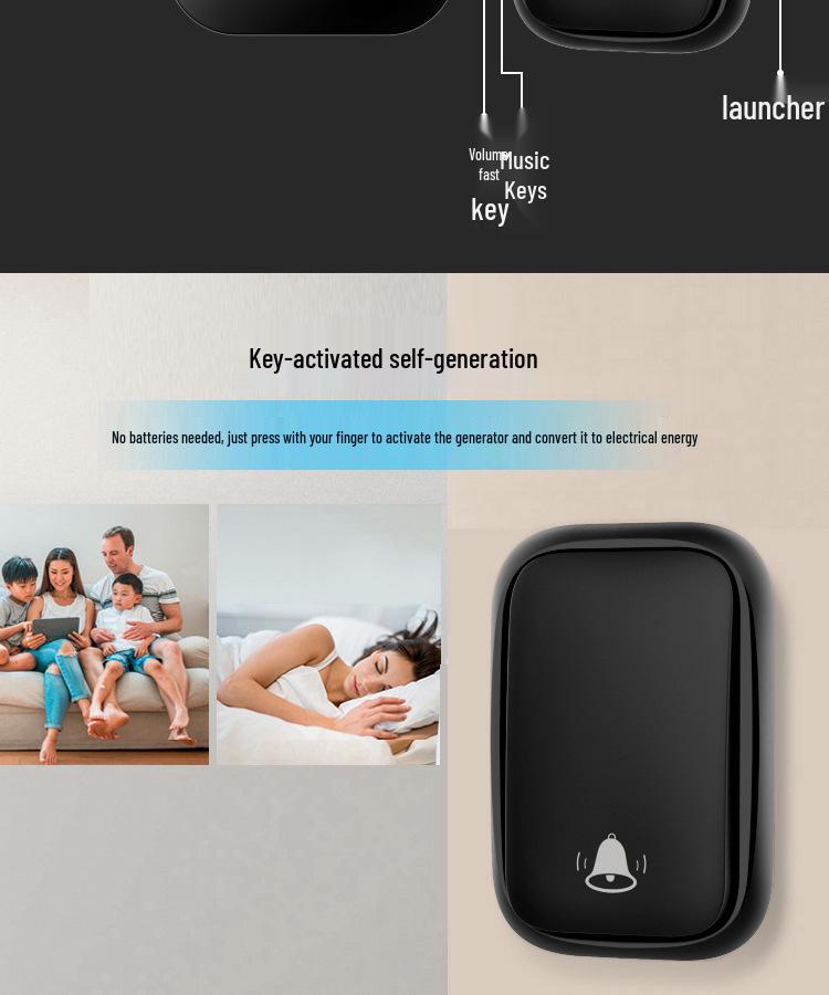 Battery-Free Smart Wireless Doorbell & Elderly Call Button