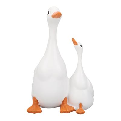 Lifelike Mother Duck and Duckling Resin Statue for Patio Yard Decoration Duck Sculpture Animal Figurine for Backyard